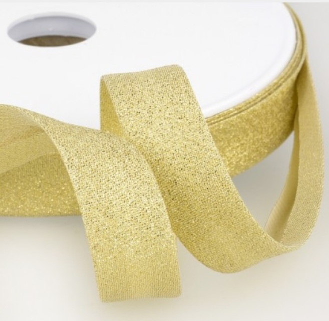 Schrägband metallic 18 mm pro Meter gold