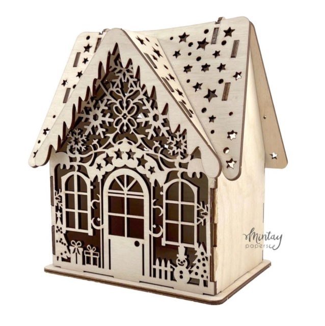 Mintay Woodies Decor Christmas House Box
