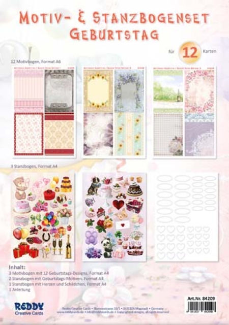 Reddy Cards Stanzbogenset Geburtstag