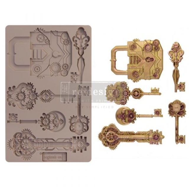 Re-Design with Prima Mould Silikonform Mechanical Lock & Keys 5 x 8 Inch