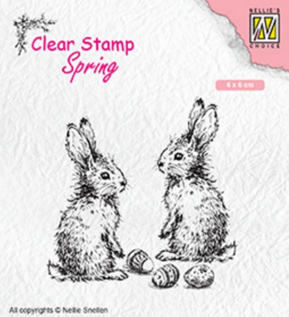 Nellie Snellen Spring Clear Stamps Transparente Stempel Two Hares