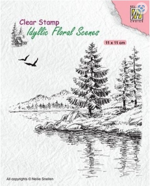 Nellie Snellen Idyllic Floral Scenes Clear Stamps Transparente Stempel Winter Waters Edge