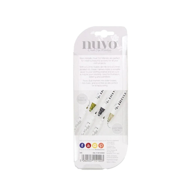 Nuvo Dual Tip Dot Markers Metallic Set Stift mit zwei Spitzen