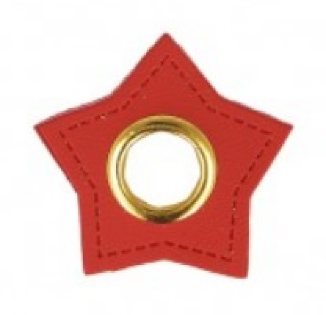 Ösen Patch 4 Stück Stern rot