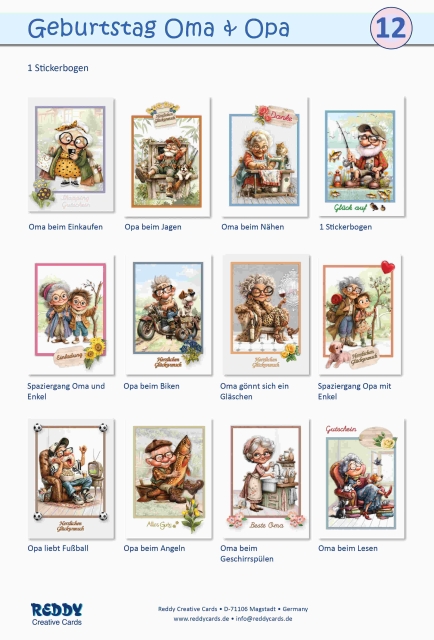 Reddy Cards Bastelset Geburtstag Oma & Opa
