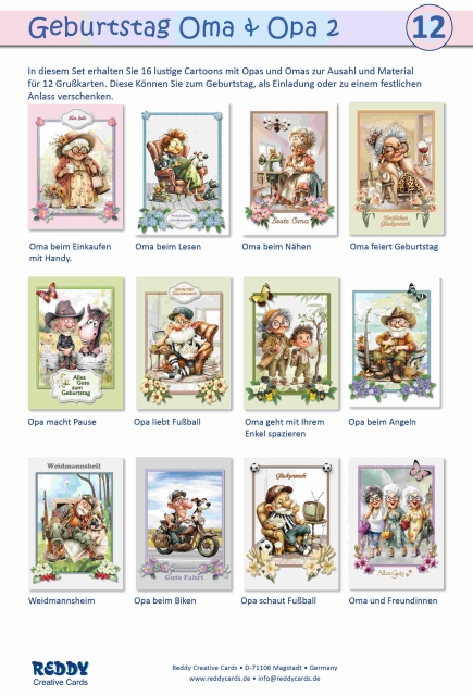 Reddy Cards Bastelset Geburtstag Oma & Opa 2