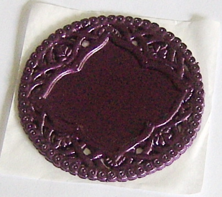 Wachs Ornament rund aubergine