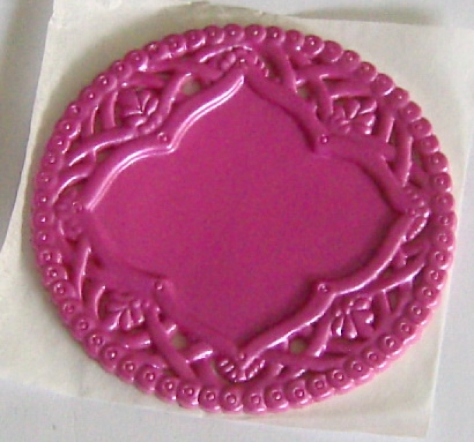 Wachs Ornament rund pink