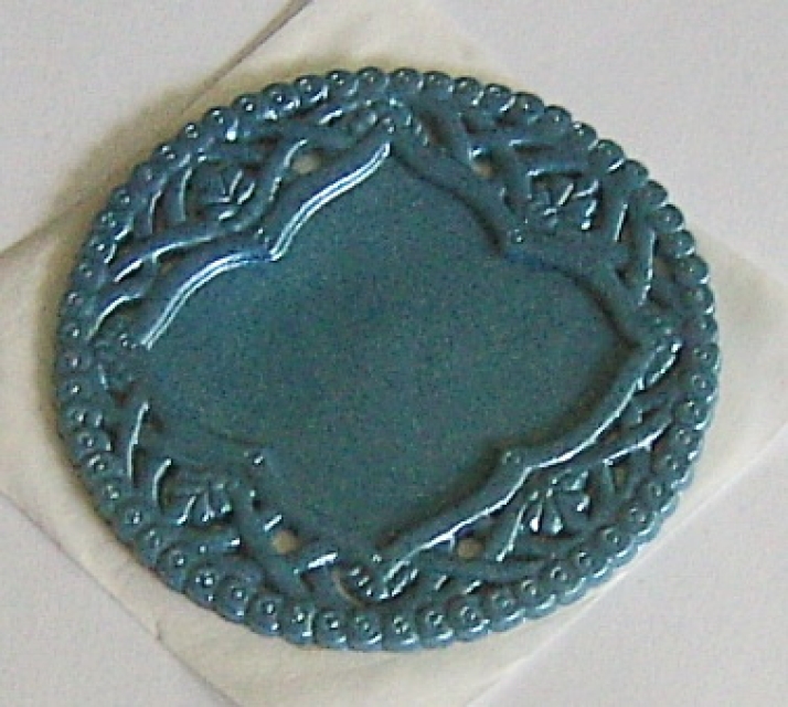 Wachs Ornament rund blau