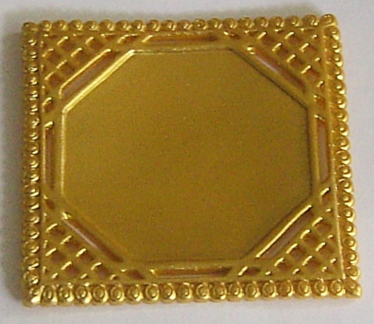 Wachs Ornament quadratisch gold