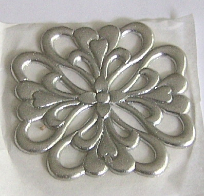 Wachs Ornament silber
