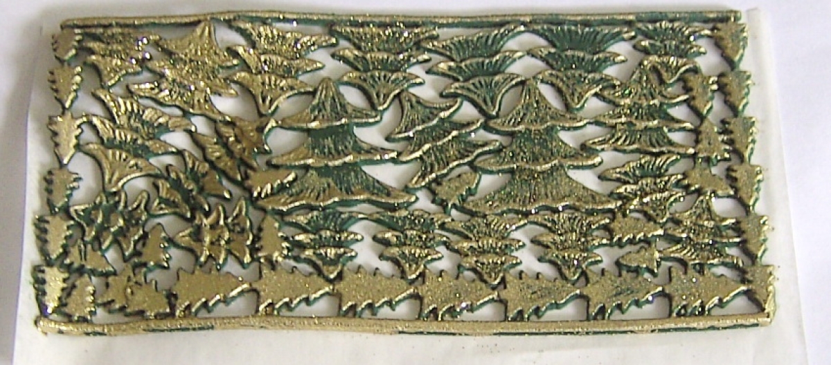 Wachsornament Platte Bäume