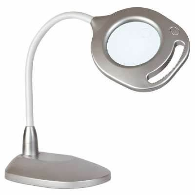 OttLite 2-in-1 LED Lupenleuchte, silber Tisch- und Bodenleuchte B-Ware