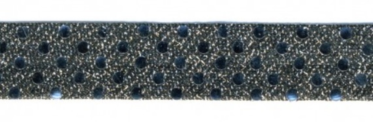 Schrägband mit Pailletten 20 mm pro Meter silber