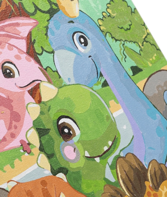 Craft Buddy PBN-3030-19 Painting by Numbers Framed Kit Malen nach Zahlen Dinosaurs Family