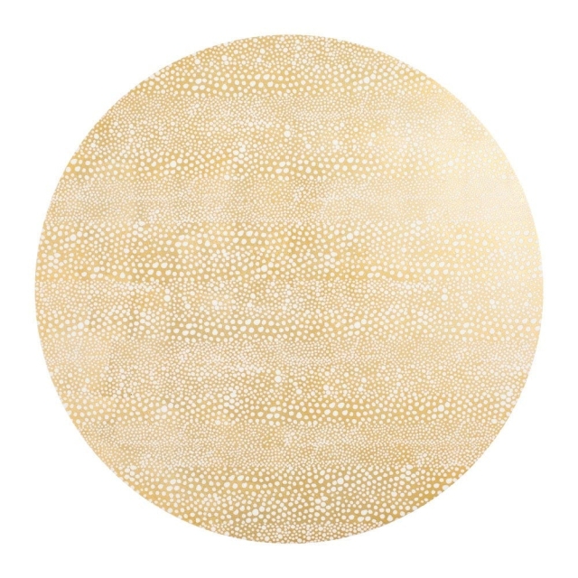 Caspari Pebble Round Lacquer Placemat Gold Tischset Lack