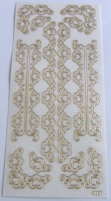 Stickerbogen 10 x 23 cm transparent mit Glitter gold