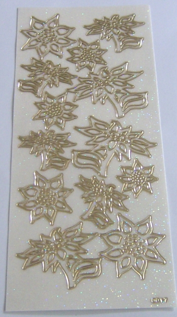Stickerbogen 10 x 23 cm transparent mit Glitter gold