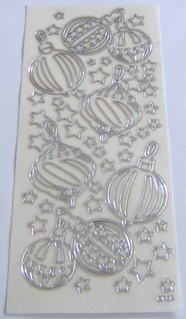 Stickerbogen 10 x 23 cm transparent mit Glitter silber