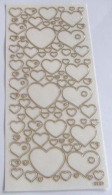 Stickerbogen 10 x 23 cm transparent mit Glitter gold
