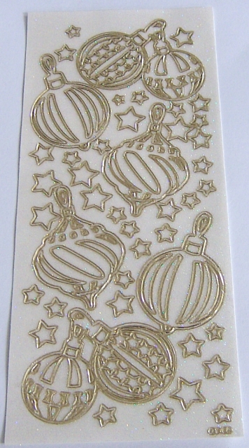 Stickerbogen 10 x 23 cm transparent mit Glitter gold