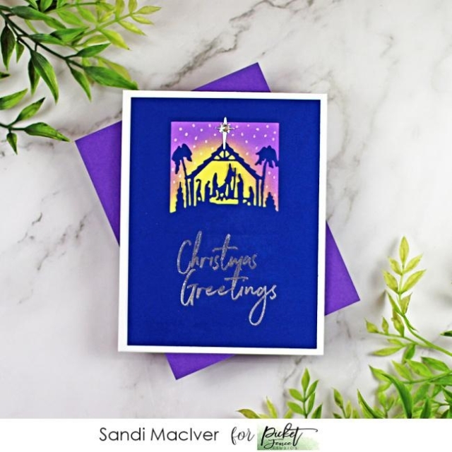 Picket Fence Studios Die / Schneideschablone Slim Line Die Cutting System Insert 4 x 4 Inch Nativity