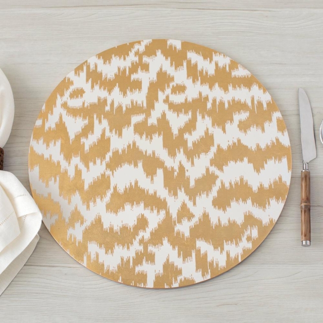 Caspari Modern Moiré Round Lacquer Placemat