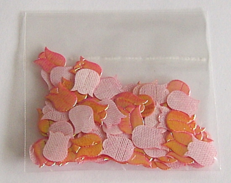 Stoff Plättchen Blüte rot