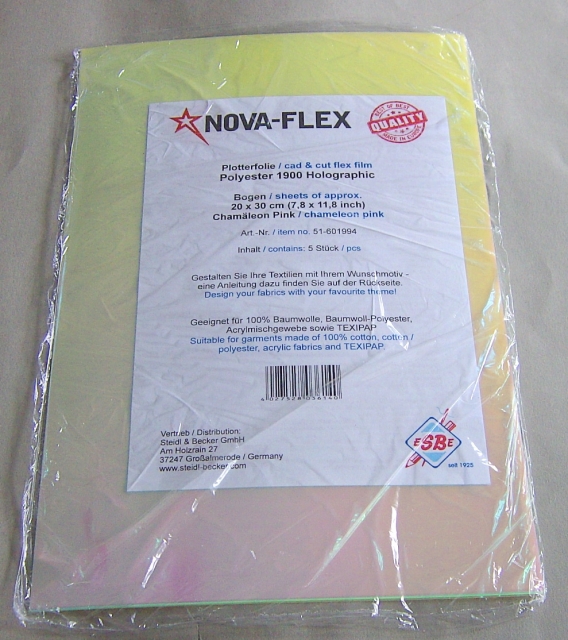 Nova Flex Plotterfolie Polyester Holographic 1900 Bogen 20 x 30 cm, Chamäleon Pink