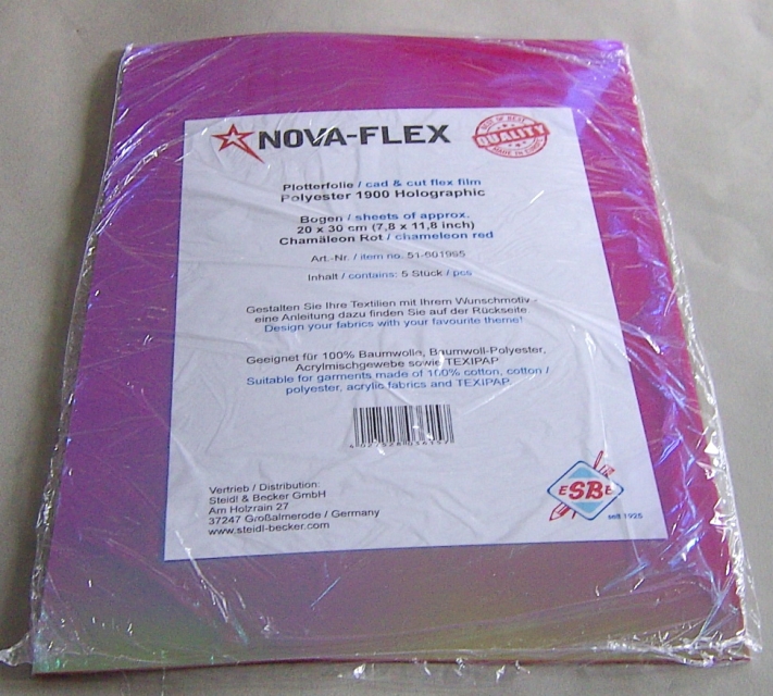 Nova Flex Plotterfolie Polyester Holographic 1900 Bogen 20 x 30 cm, Chamäleon Rot