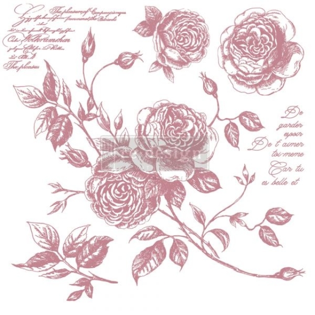 Re-Design wit Prima Decor Clear Stamp Transparenter Stempel 12 x 12 Inch Romance Roses