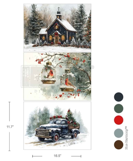 Re-Design with Prima Christmas Blessings A3 Decoupage Fiber Pack