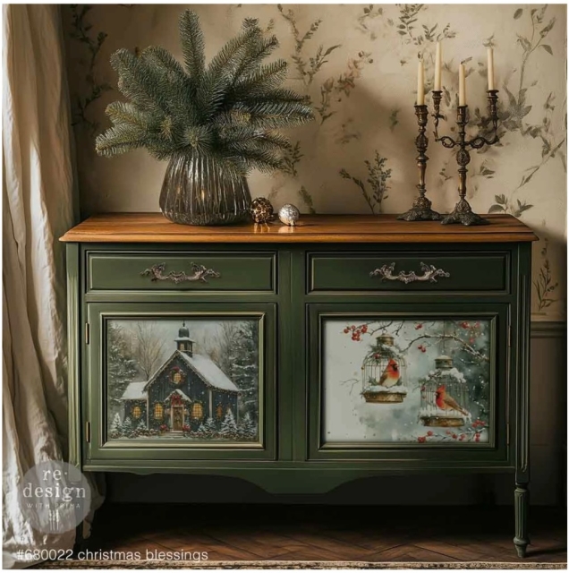 Re-Design with Prima Christmas Blessings A3 Decoupage Fiber Pack