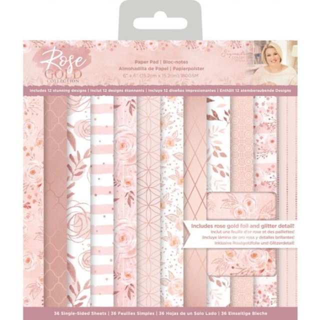 Crafter's Companion Rose Gold 6 x 6 Inch (15,24 cm) Paper Pad