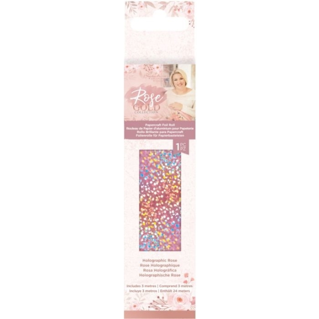 Crafter's Companion Rose Gold Papercraft Foil Roll Holographic Rose