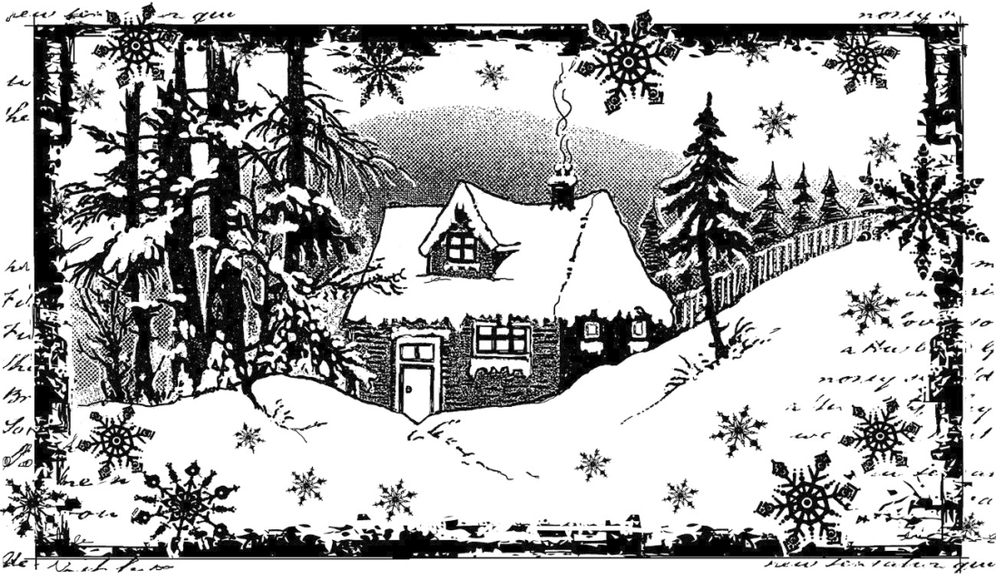Crafty Individuals Unmounted Rubber Stamps Little Cottage in the Snow