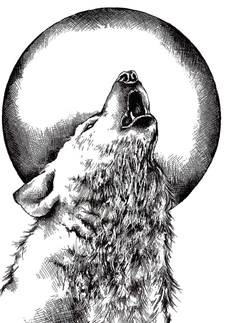 Crafty Individuals Unmounted Rubber Stamps Howling Wolf