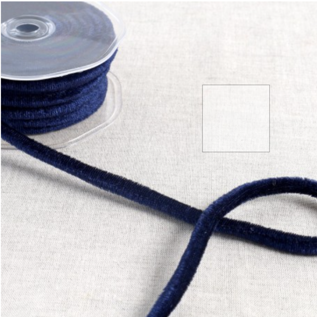 Samtkordel 8 mm pro Meter marineblau