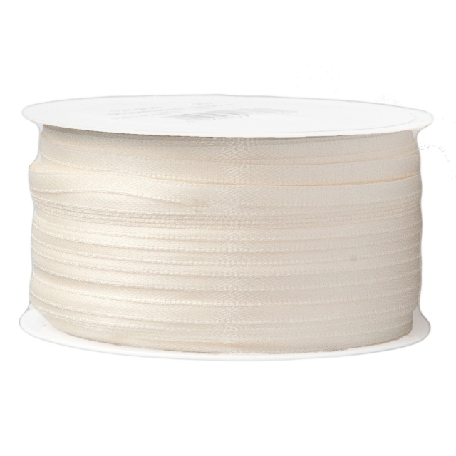 Doppelsatinband pro Meter 3 mm breit creme