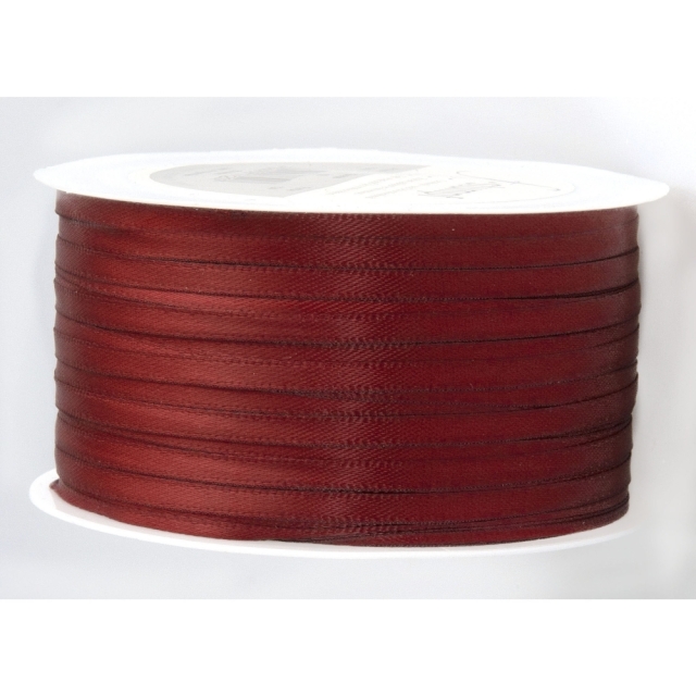 Doppelsatinband pro Meter 3 mm breit bordeaux