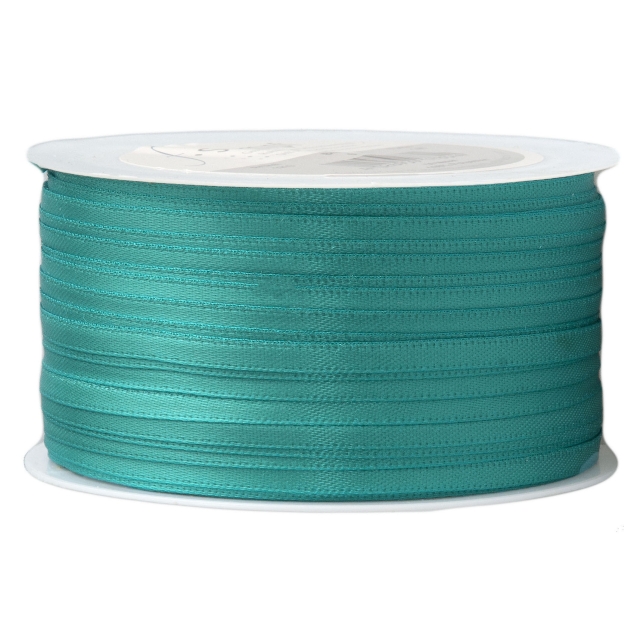 Doppelsatinband pro Meter 3 mm breit türkis