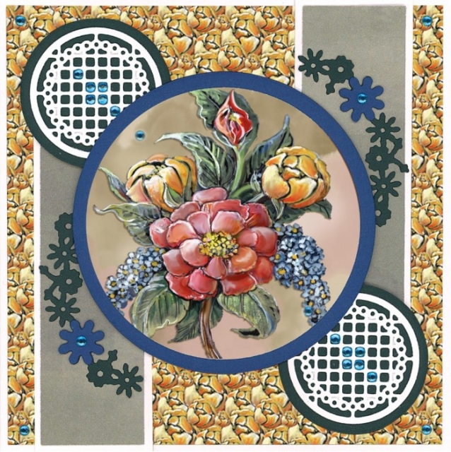 Amy Design Push Out Book Scenery 17 Red Flowers