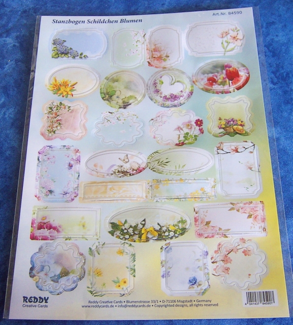 Reddy Cards Stanzbogen Schildchen Frühlingsblumen