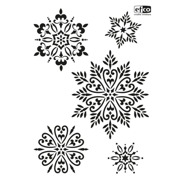 Stencil DIN A4 5-teilig Schneekristalle