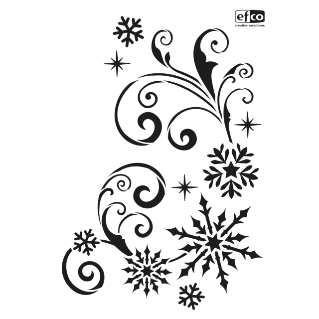 Stencil DIN A4 1-teilig Schneekristalle & Ornamente