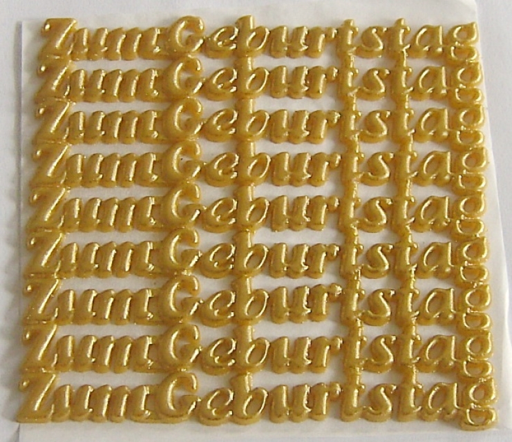 Wachs Schrift Zum Geburtstag gold