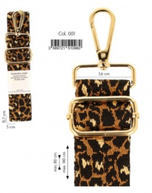 Schulterriemen Leoparden Gurtband 40 x 140 cm