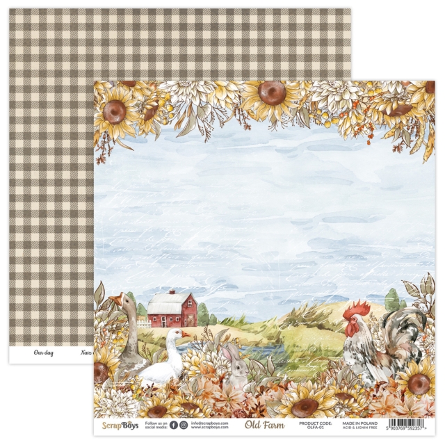 Scrapboys Old Farm 8 x 8 Inch Paper Pad
