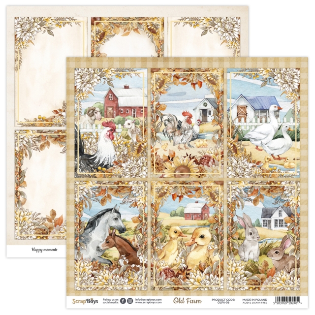 Scrapboys Old Farm 8 x 8 Inch Paper Pad