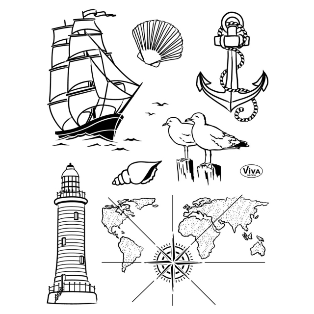 VIVA Decor Transparente Silikon-Stempel Seefahrt